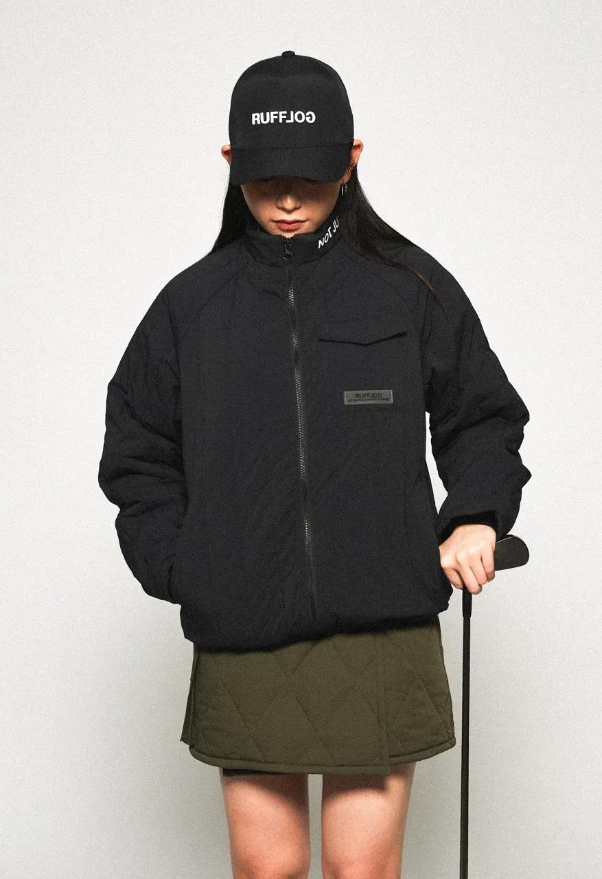 STRAIGHT QUILT PUFFER JACKET BLACK