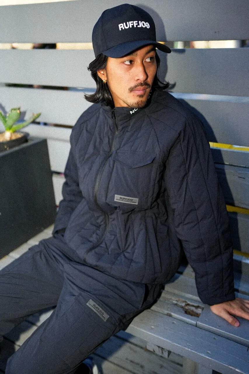 STRAIGHT QUILT PUFFER JACKET BLACK