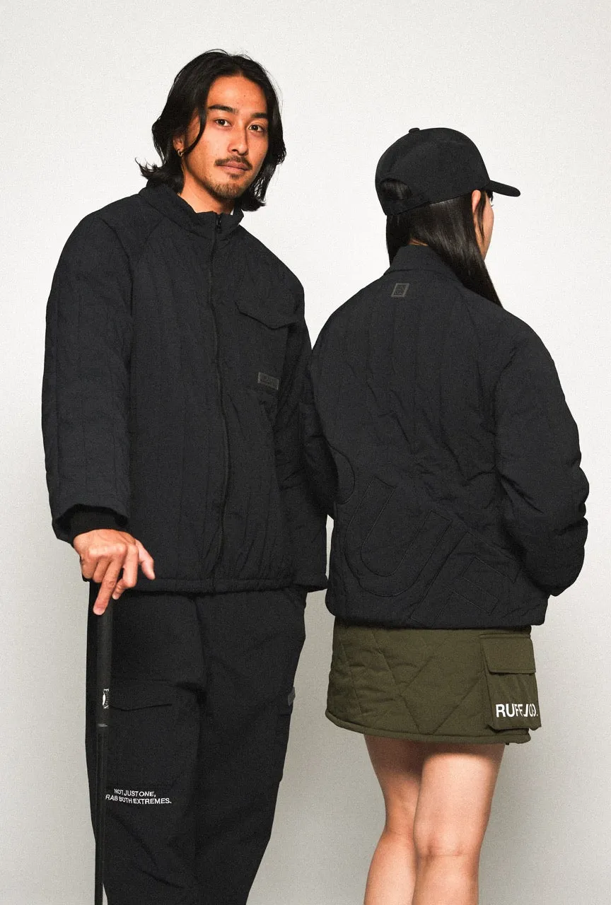 STRAIGHT QUILT PUFFER JACKET BLACK