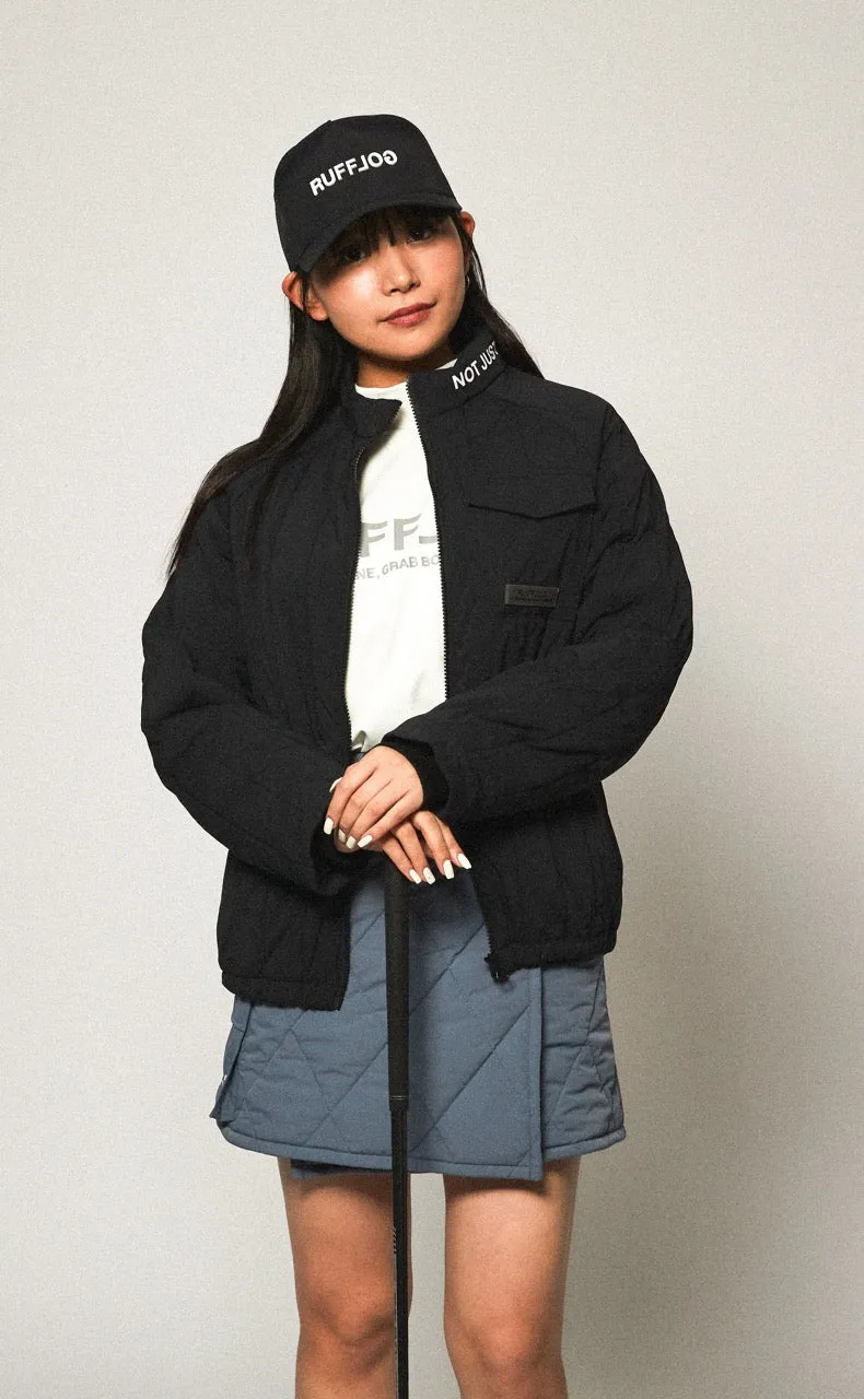 STRAIGHT QUILT PUFFER JACKET BLACK