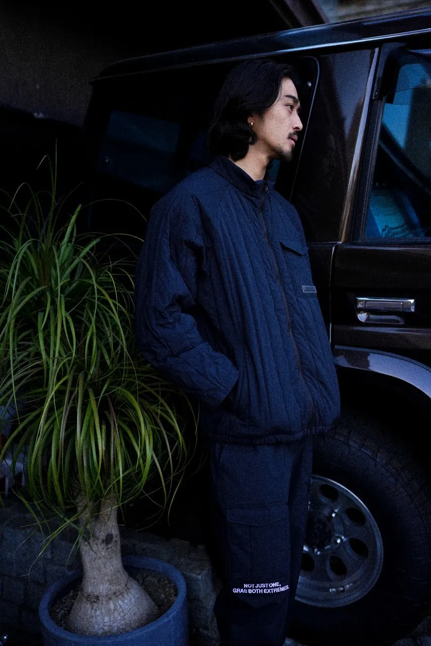 STRAIGHT QUILT PUFFER JACKET BLACK