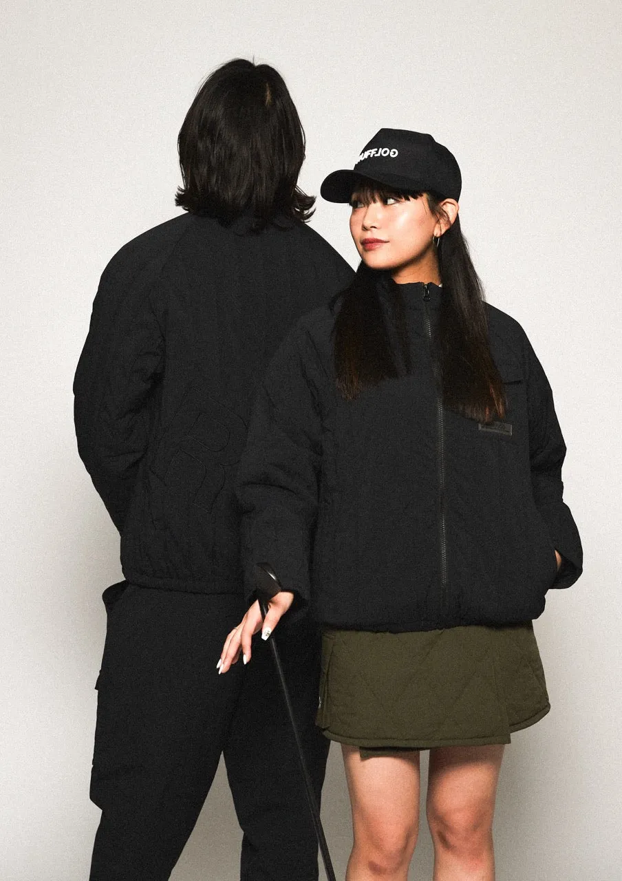 STRAIGHT QUILT PUFFER JACKET BLACK