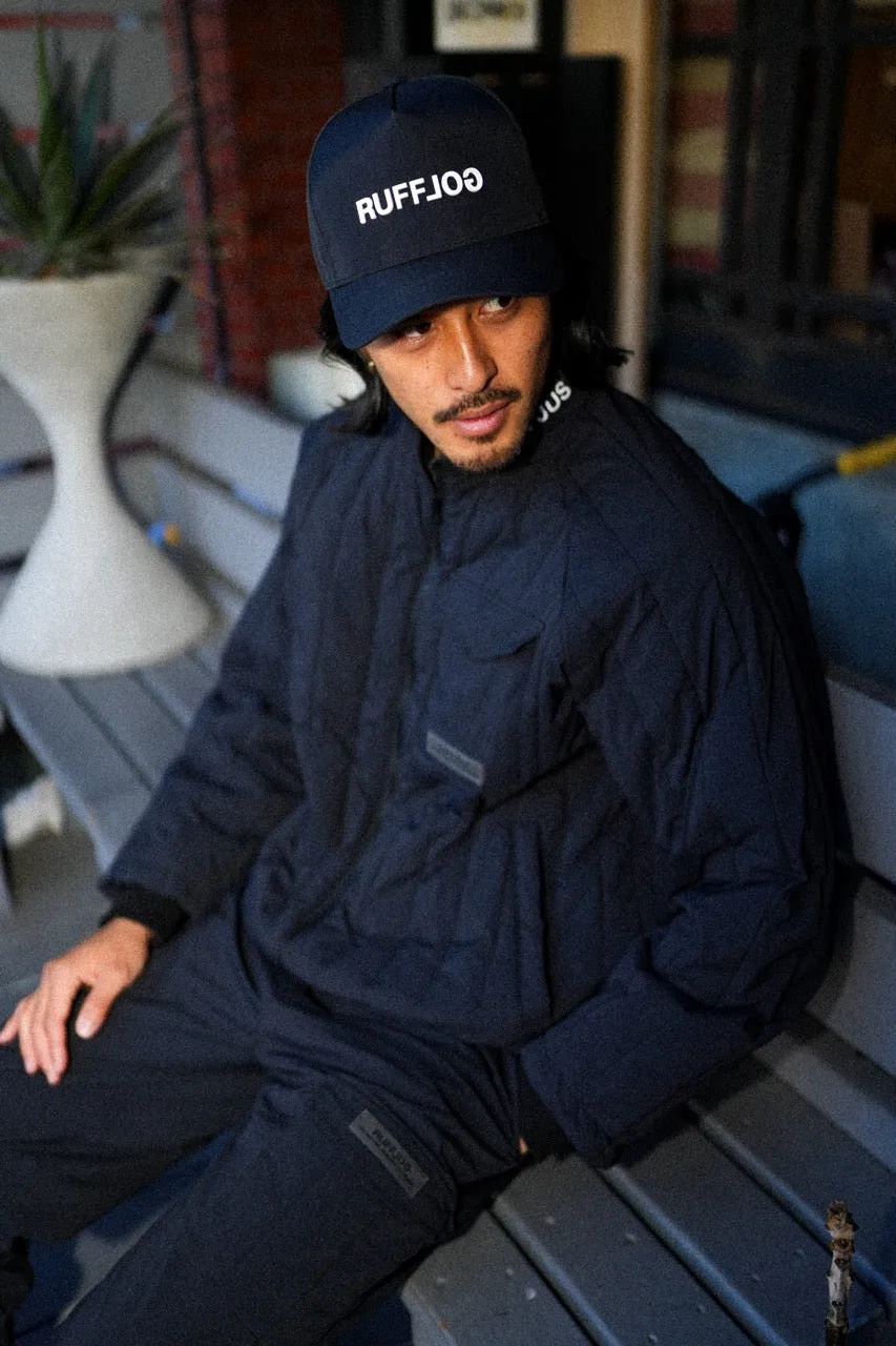 STRAIGHT QUILT PUFFER JACKET BLACK