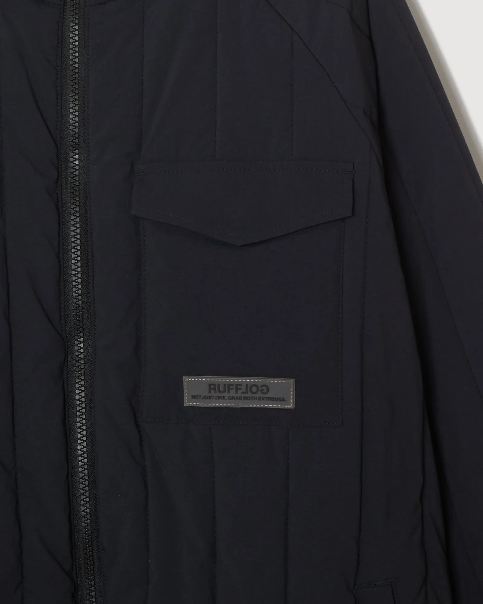 STRAIGHT QUILT PUFFER JACKET BLACK