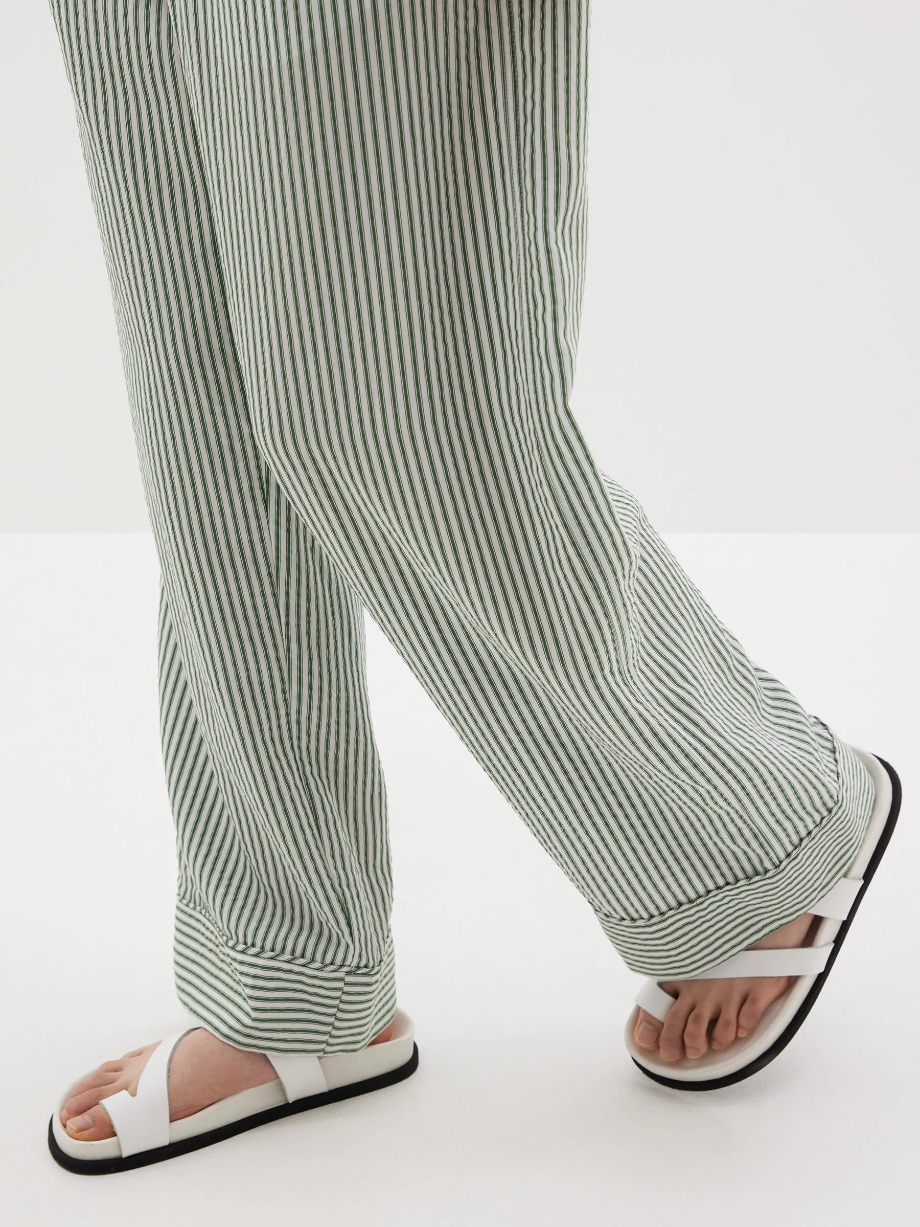 stripe short sleeve jumpsuit