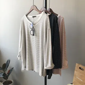 Striped top with split T-shirt