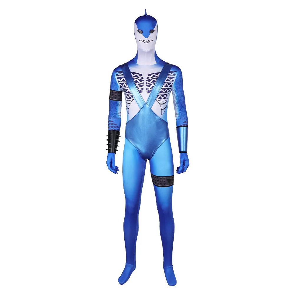 Suicide Squad: Kill the Justice League King Shark Blue Jumpsuit Cosplay Costume