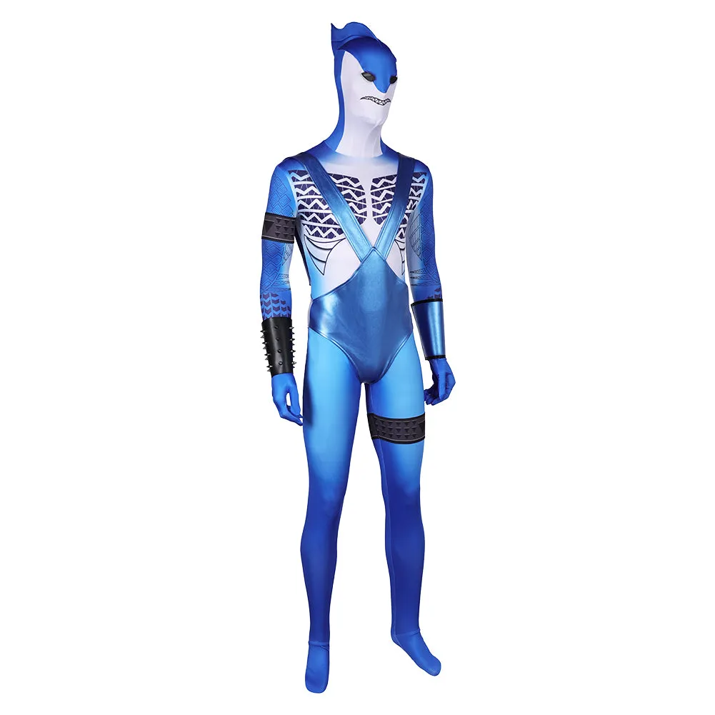 Suicide Squad: Kill the Justice League King Shark Blue Jumpsuit Cosplay Costume