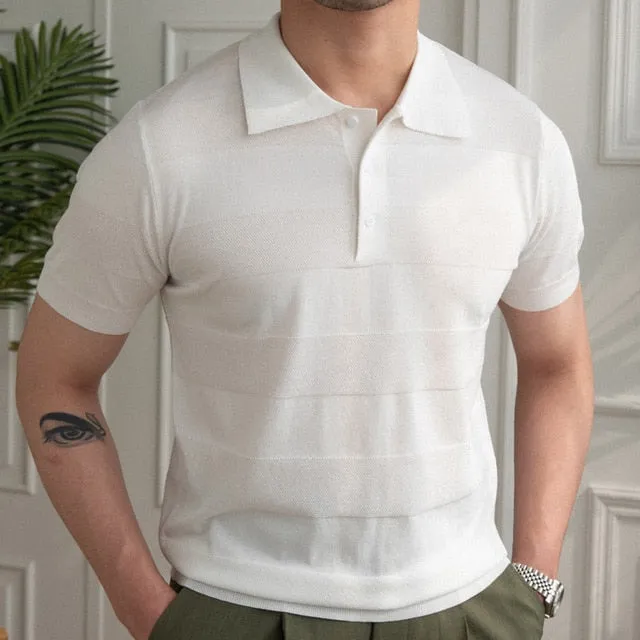 Summer Casual Solid Men Polo Shirt