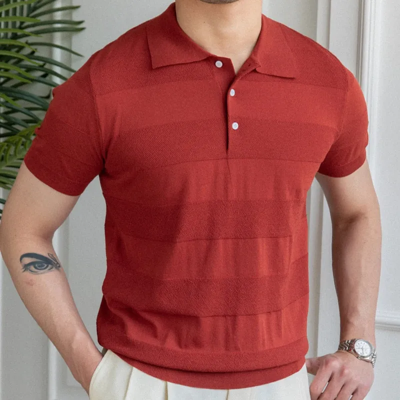 Summer Casual Solid Men Polo Shirt