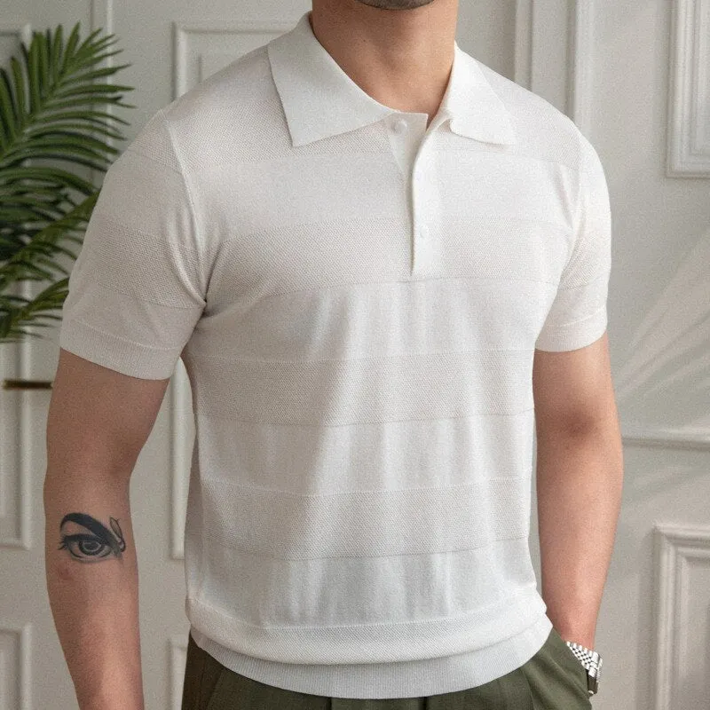 Summer Casual Solid Men Polo Shirt