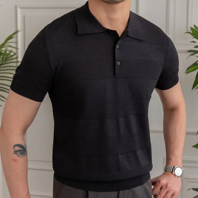 Summer Casual Solid Men Polo Shirt