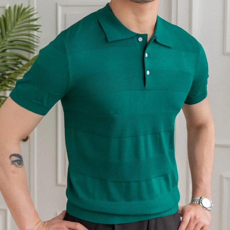 Summer Casual Solid Men Polo Shirt