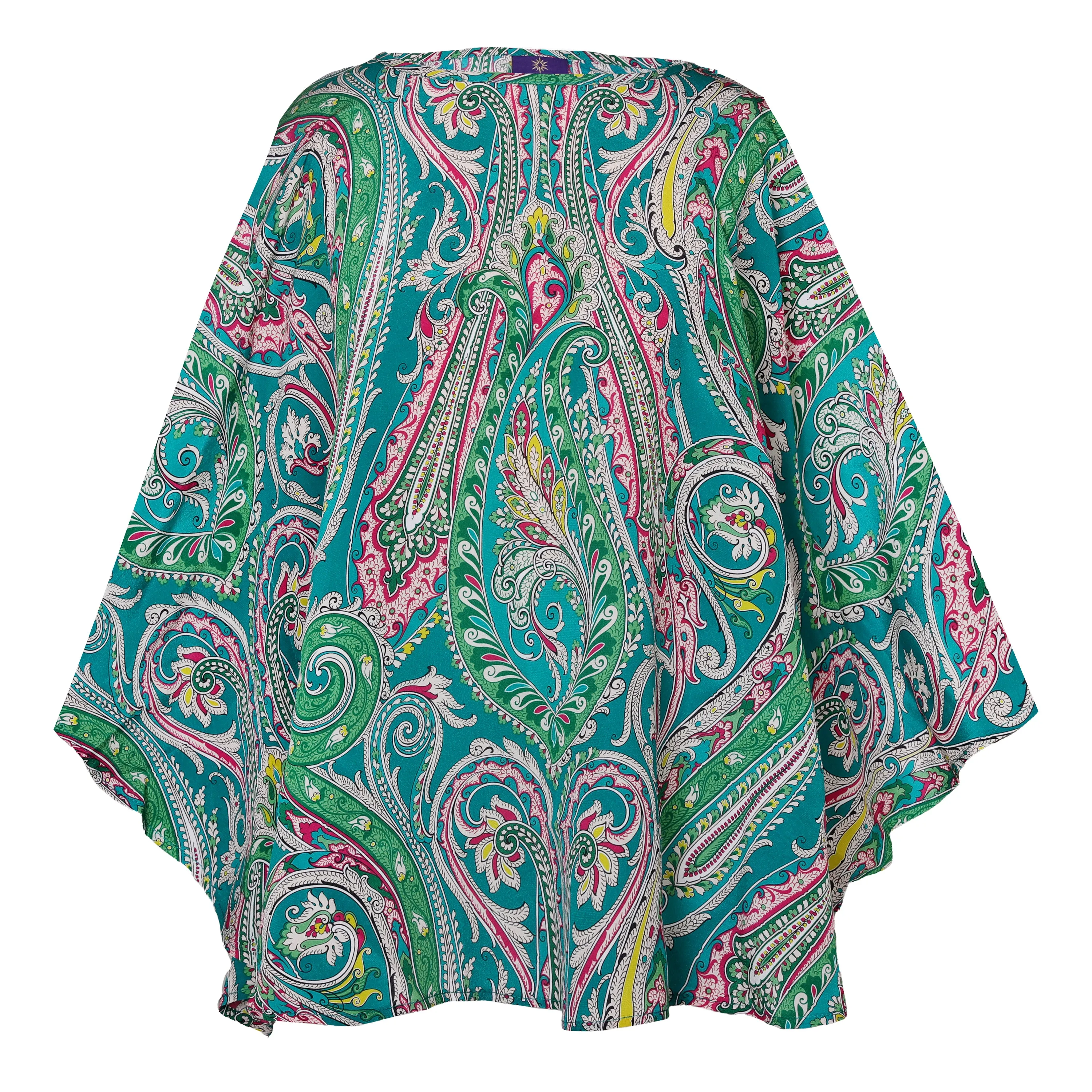 Teal Principessa Italian Silk Poncho