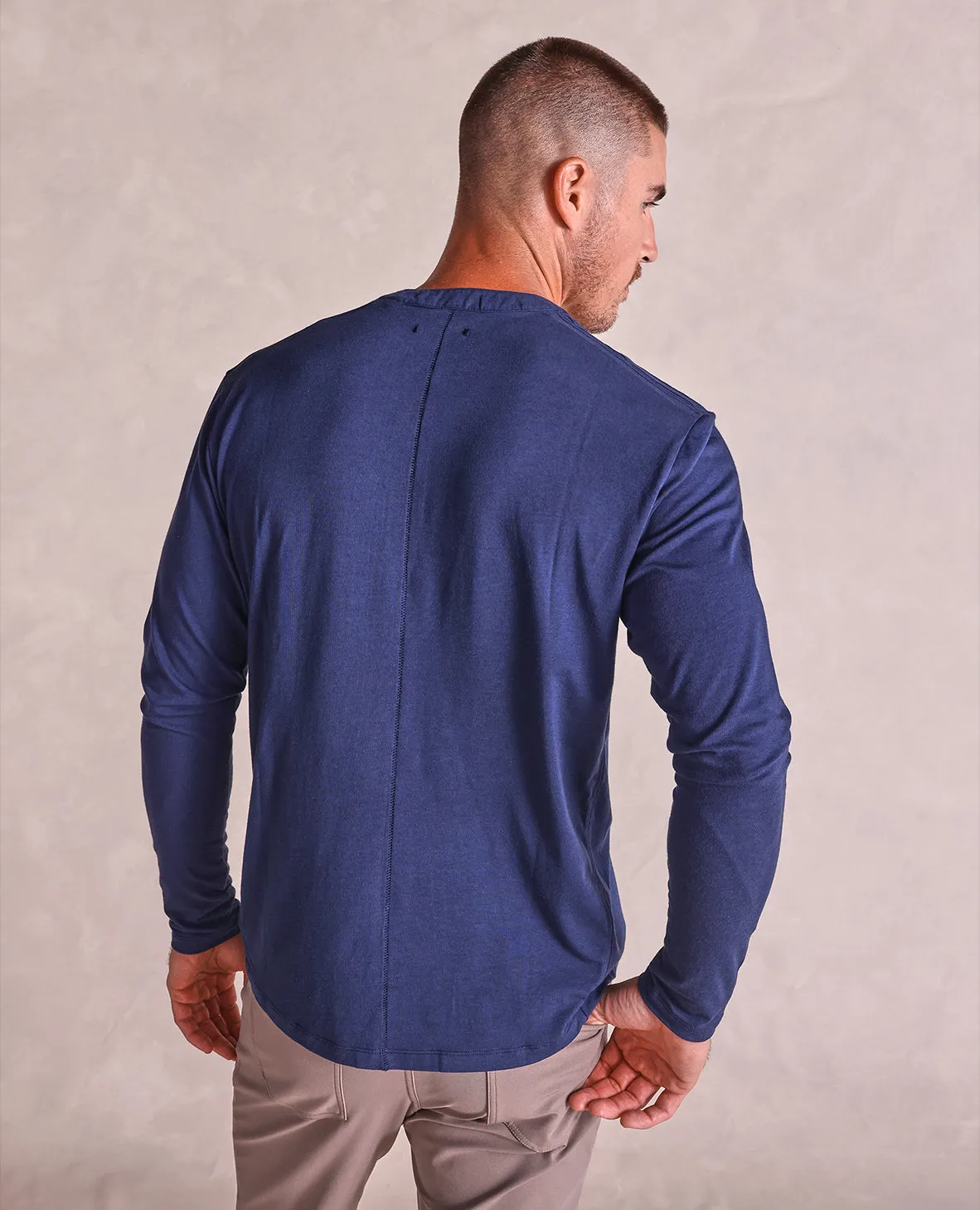 The Reid - Eco-Friendly LS Henley - Navy