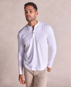 The Reid - Eco-Friendly LS Henley - White