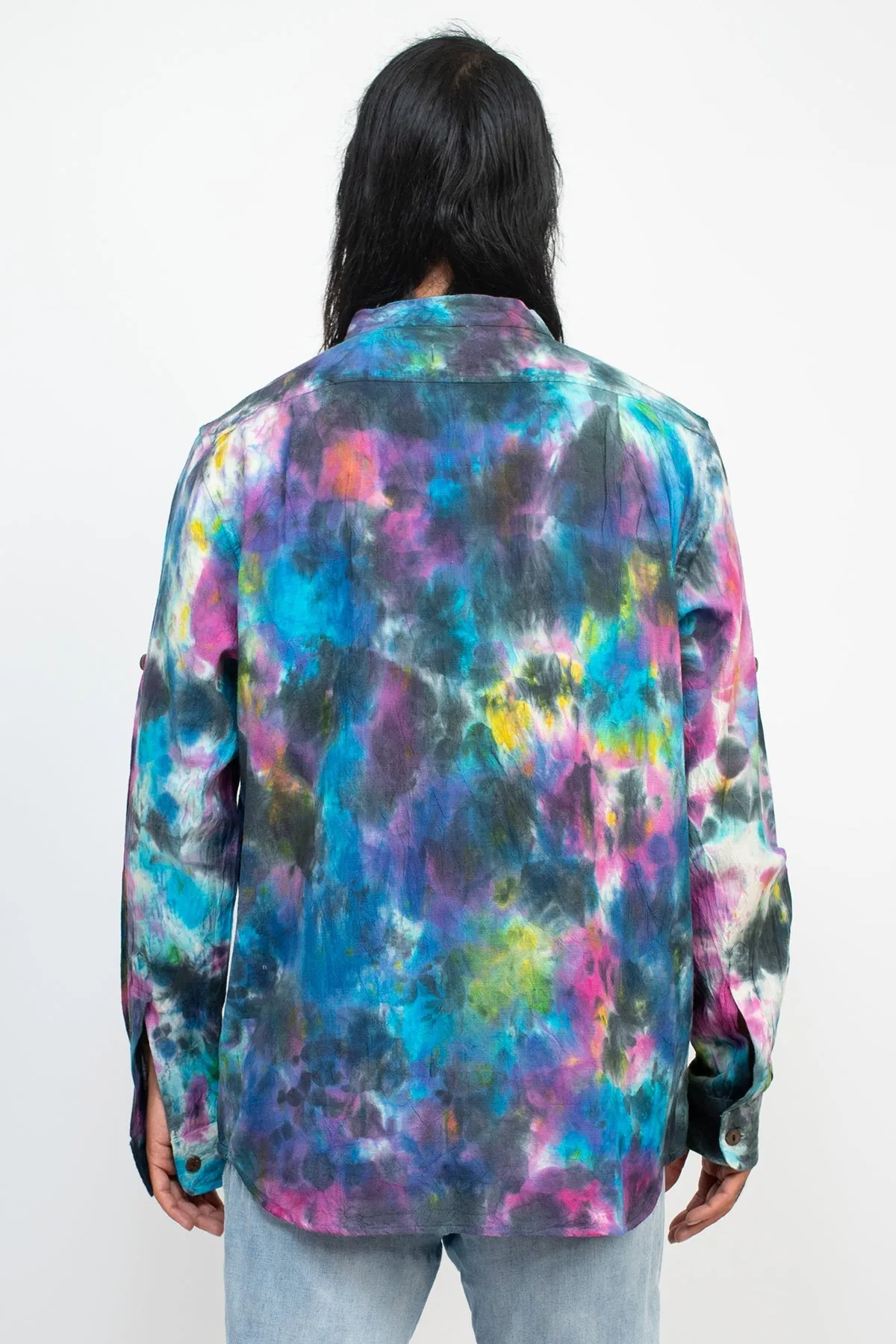 Tiedye Homespun Longsleeve Henley Shirt