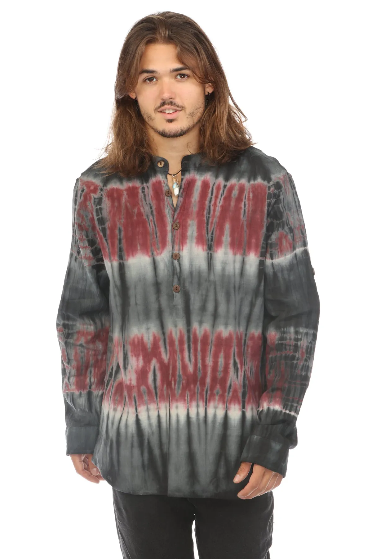 Tiedye Homespun Longsleeve Henley Shirt