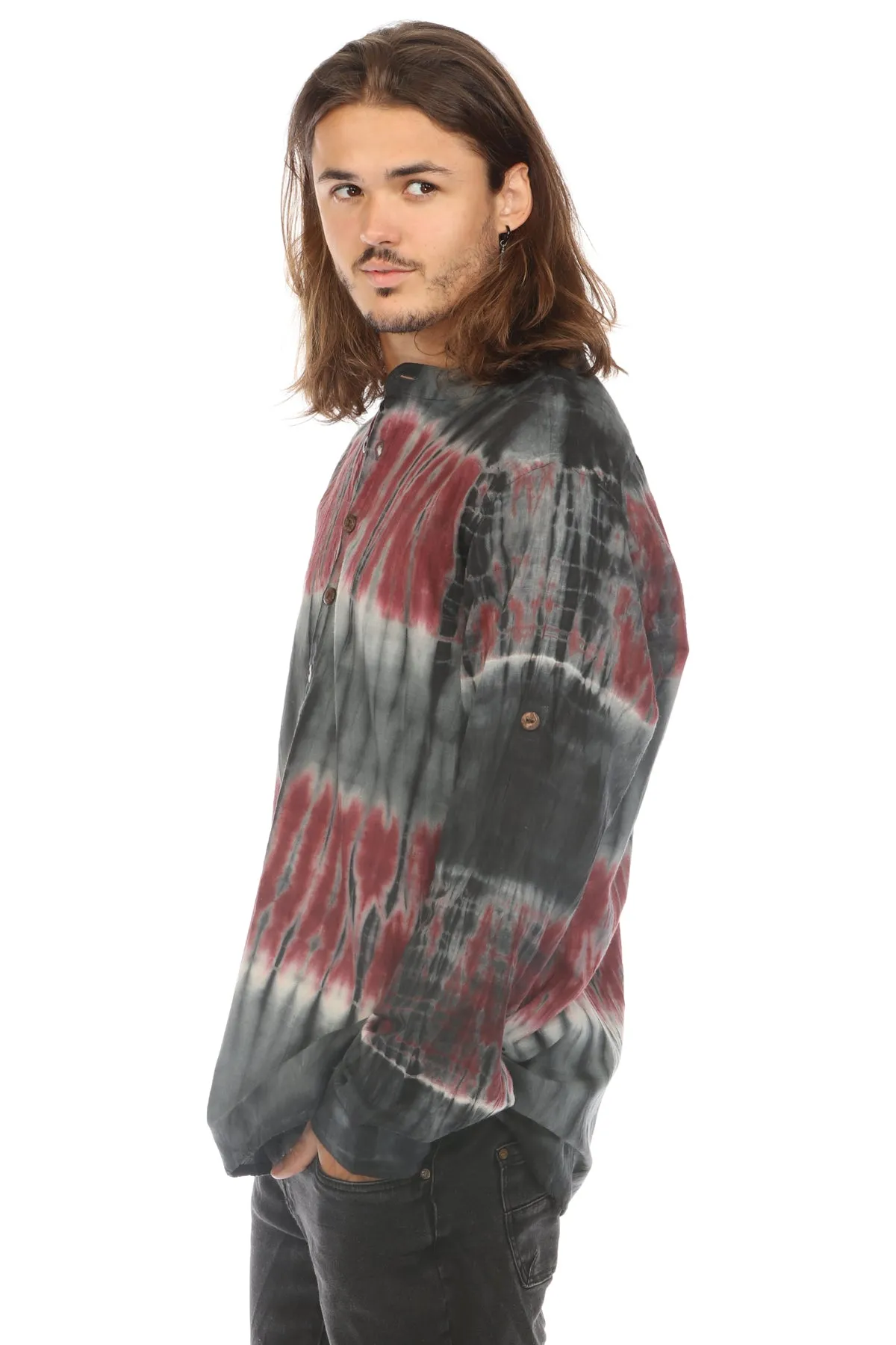 Tiedye Homespun Longsleeve Henley Shirt