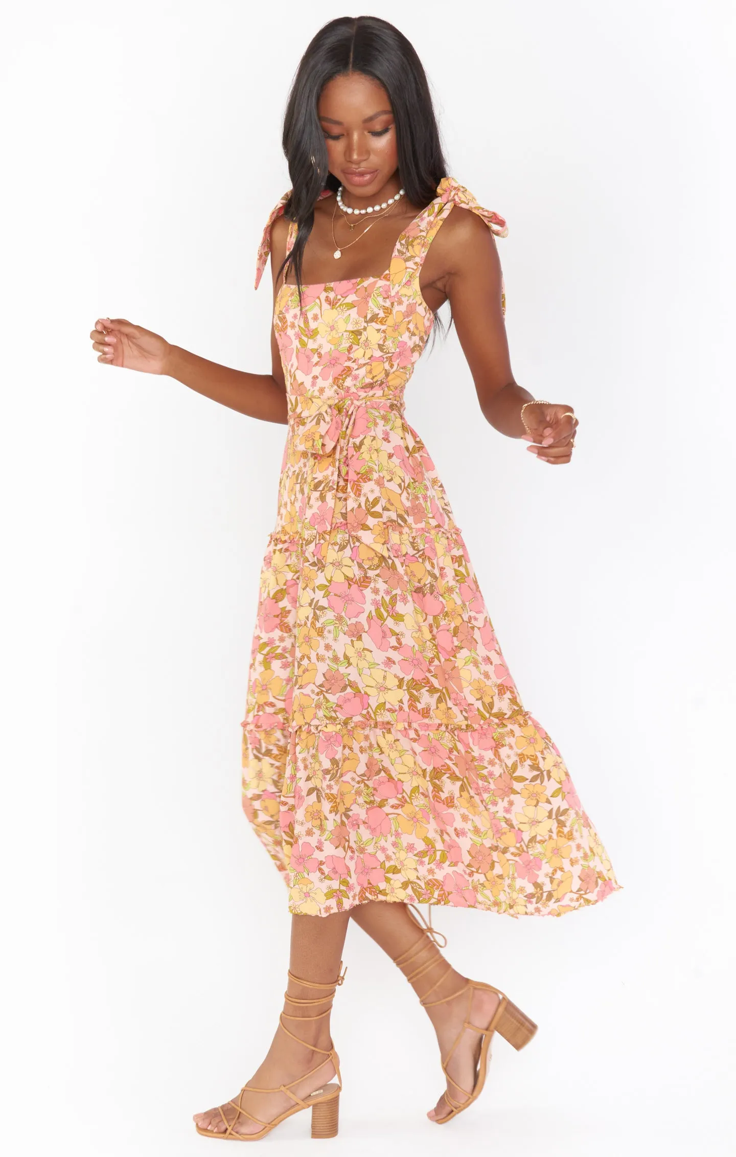 Toluca Midi Dress ~ Pretty Poppy