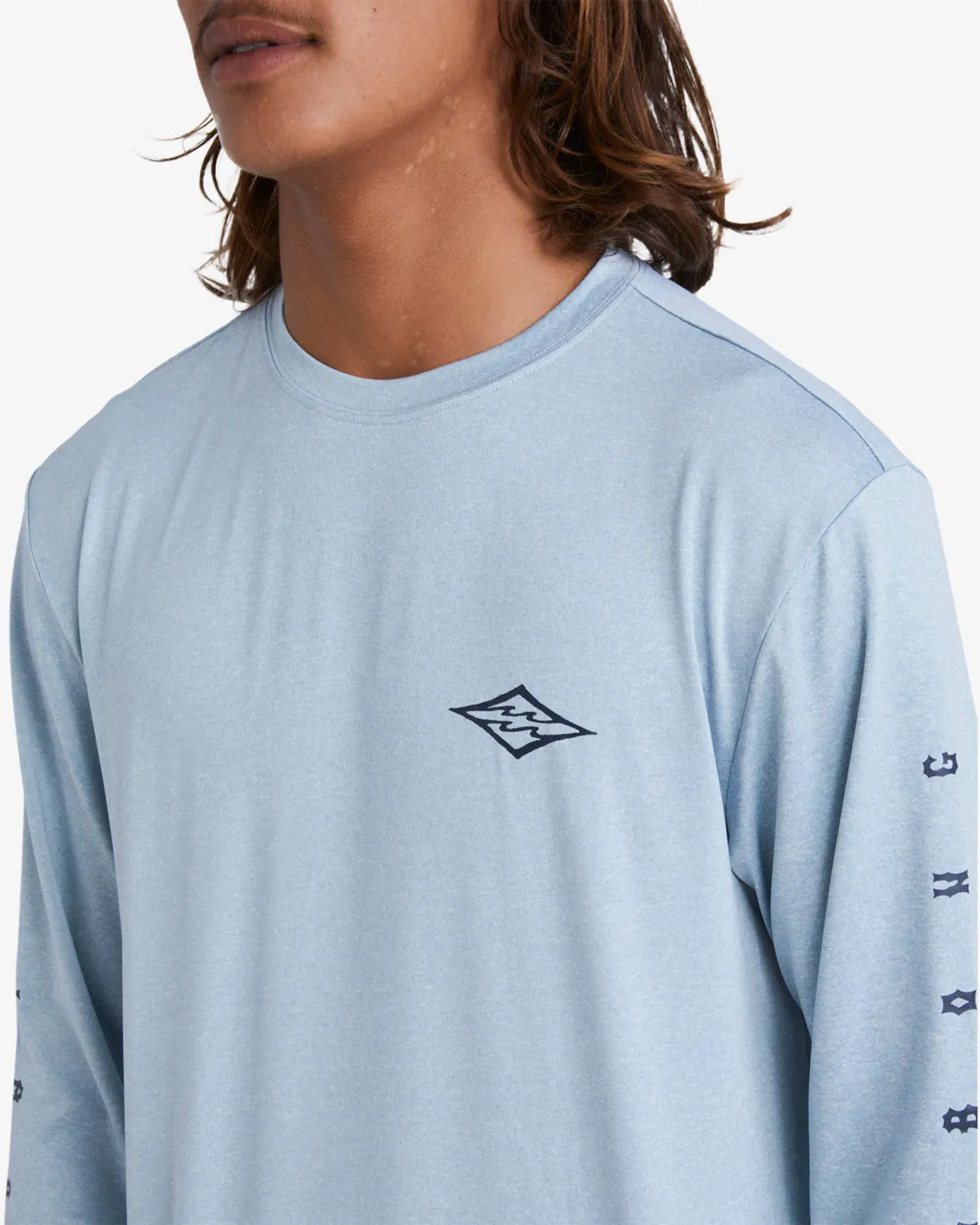 Unity Loose Fit Long Sleeve Surf Tee - Smoke Blue Heather