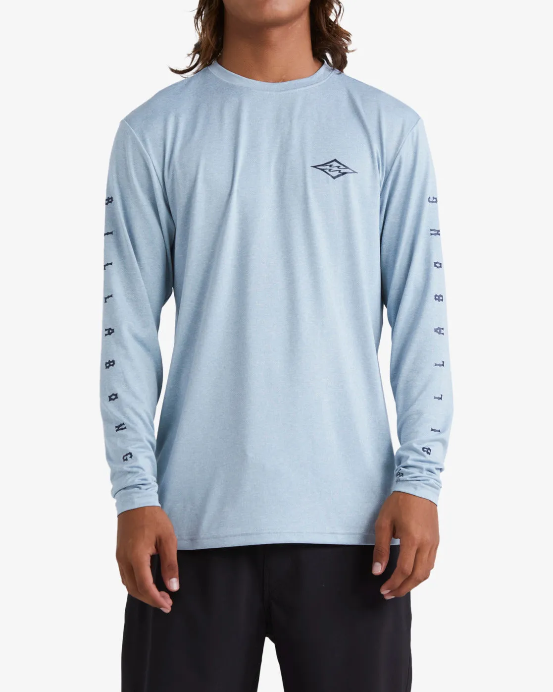 Unity Loose Fit Long Sleeve Surf Tee - Smoke Blue Heather