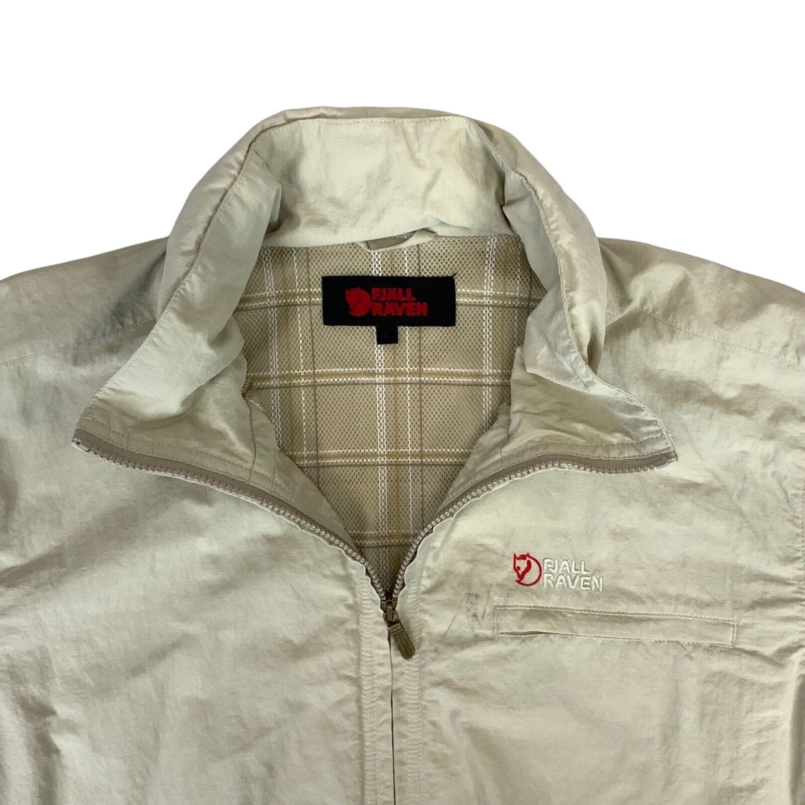 Vintage 00s Beige Fjällräven Embroidered Slouched Windbreaker L