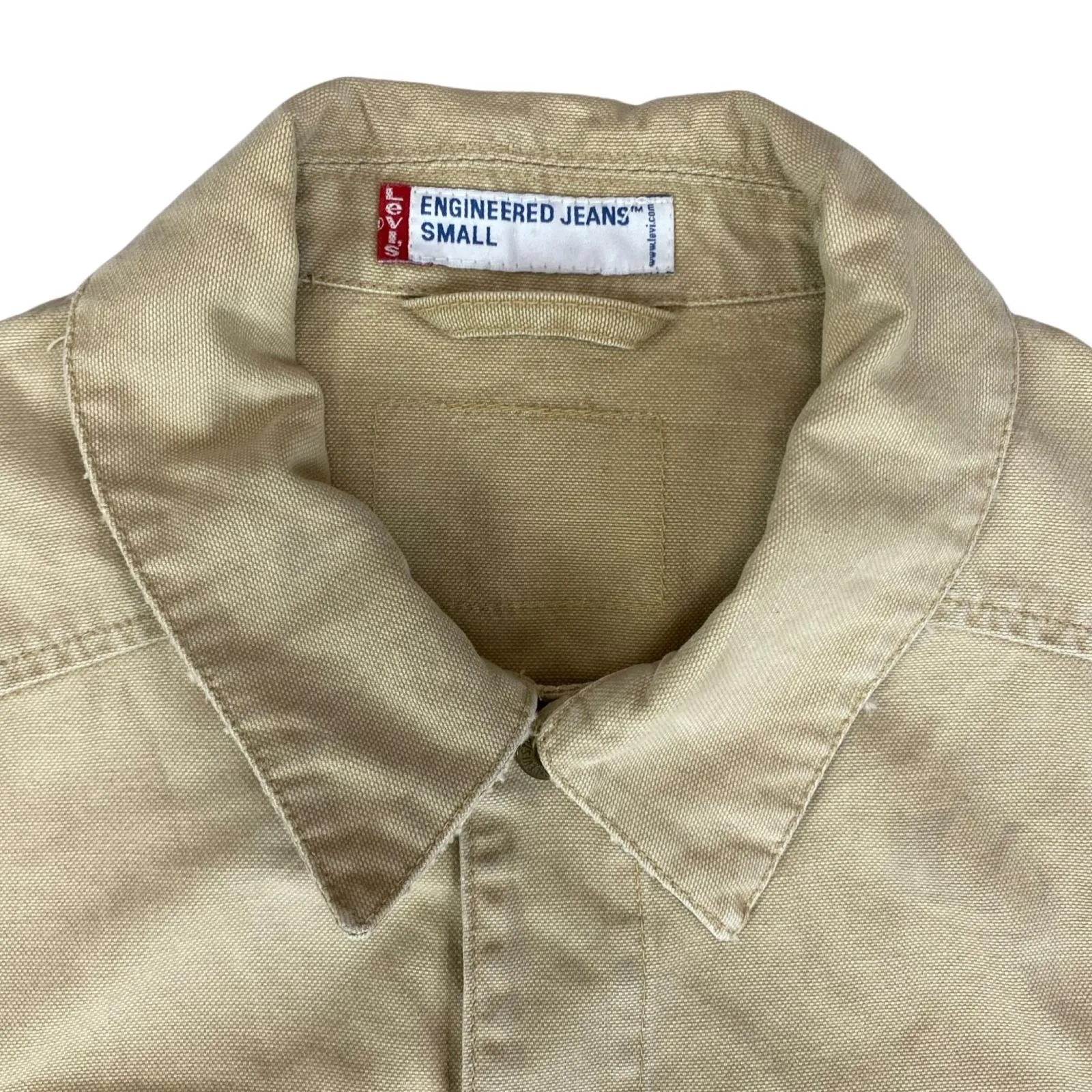 VTG LEVIS ENGINEERED BEIGE DUCK CANVAS CHORE JACKET SMALL 36” SMALL