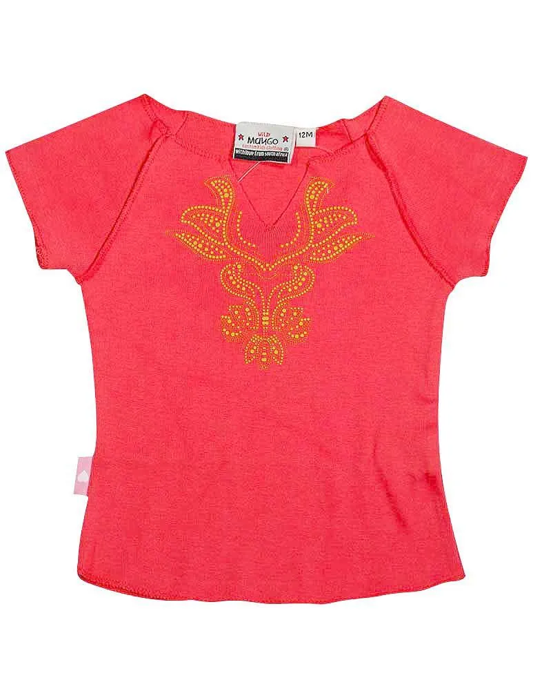 Wild Mango Baby Infant  Toddler Girls Short Sleeve Cotton Tee Shirt T-Shirt Top, 7658