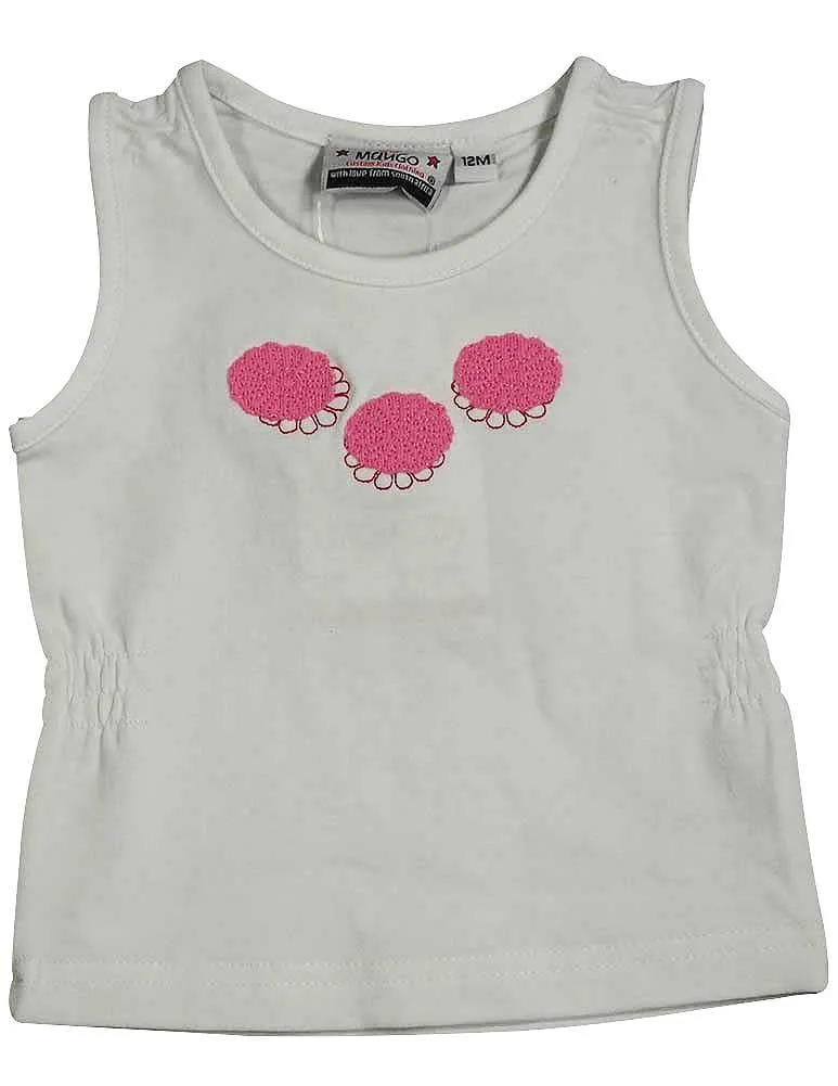 Wild Mango Baby Infant Toddler Girls Sleeveless Cotton Tee Tank T - Shirt Top, 7678