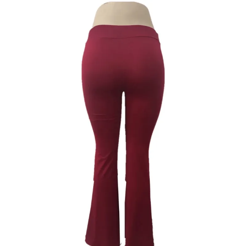 Women High Waist Long Pants OL Ladies