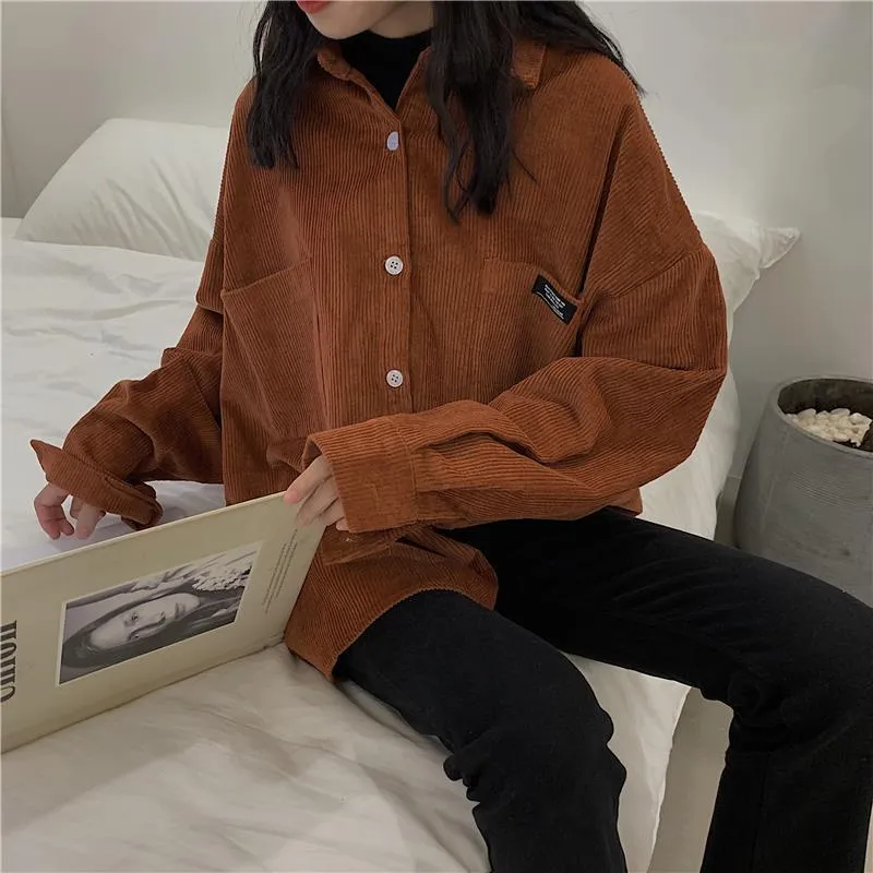 Women's corduroy shirt jacket