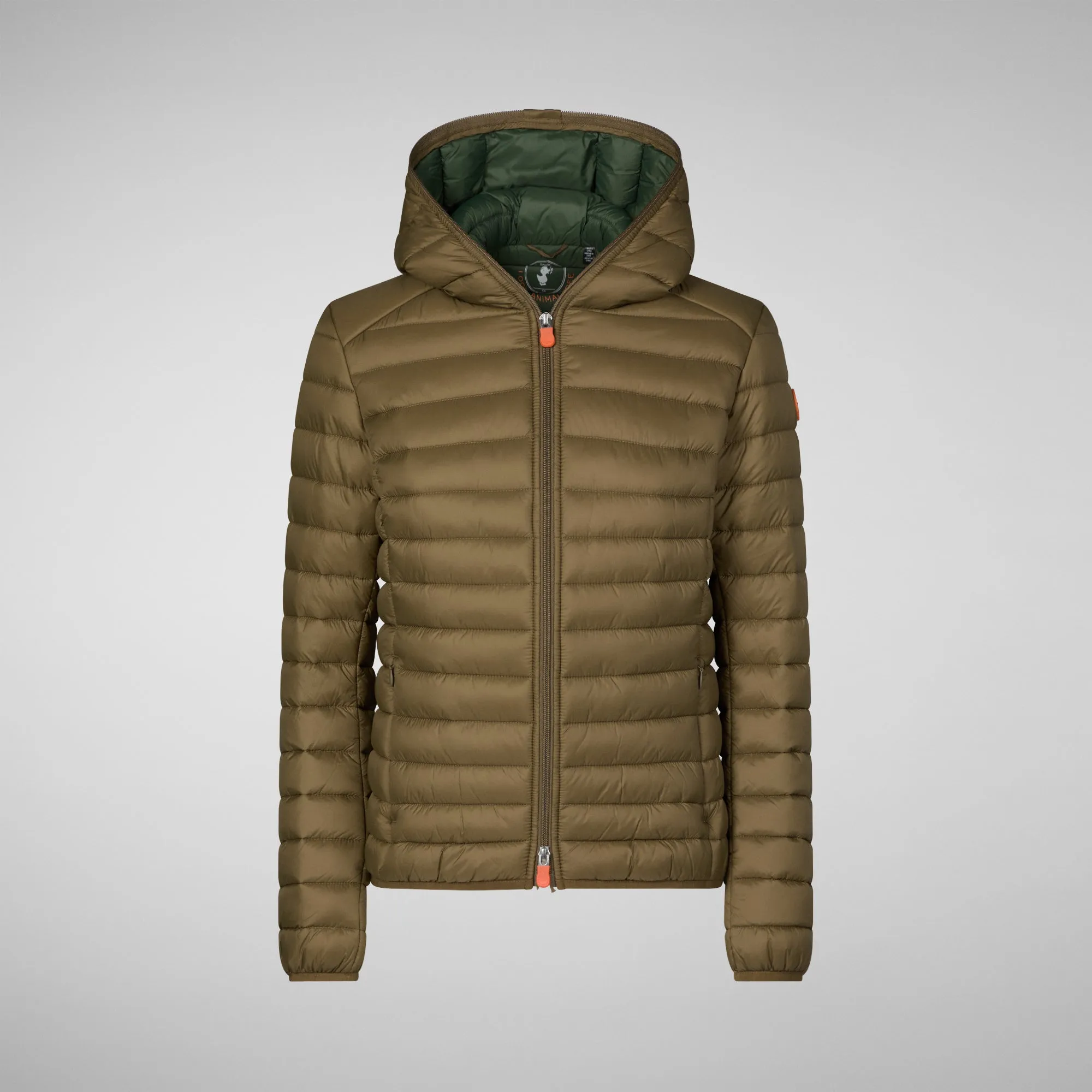 Women's Daisy Hooded Puffer Jacket in Husk Green