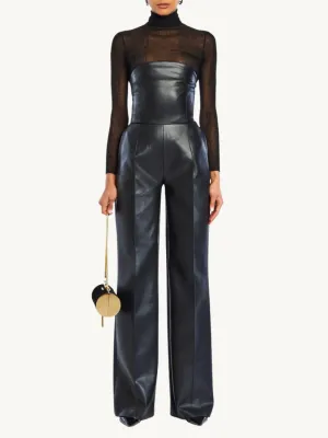 Zoe Faux Leather Jumpsuit Black